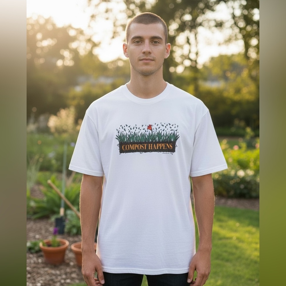 Vintage 1990 Compost Happens Graphic T-Shirt XL Single Stitch